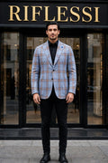 Sartorio Double Windowpane Virgin Wool-Silk Sport Jacket