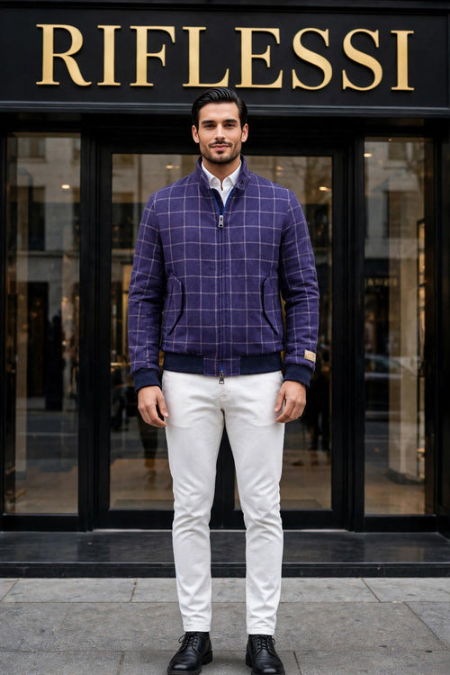Carlo Barbera Beto Windowpane Cashmere Jacket