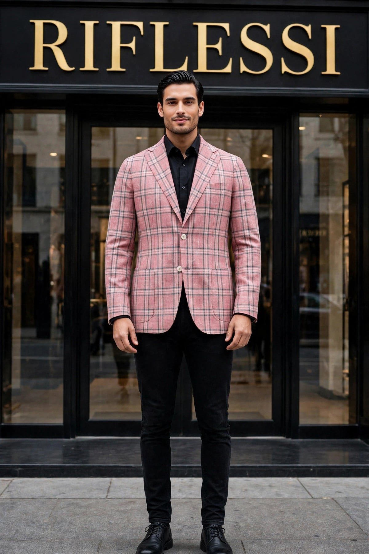 Sartorio Double-Windowpane Virgin Wool-Silk Sport Jacket