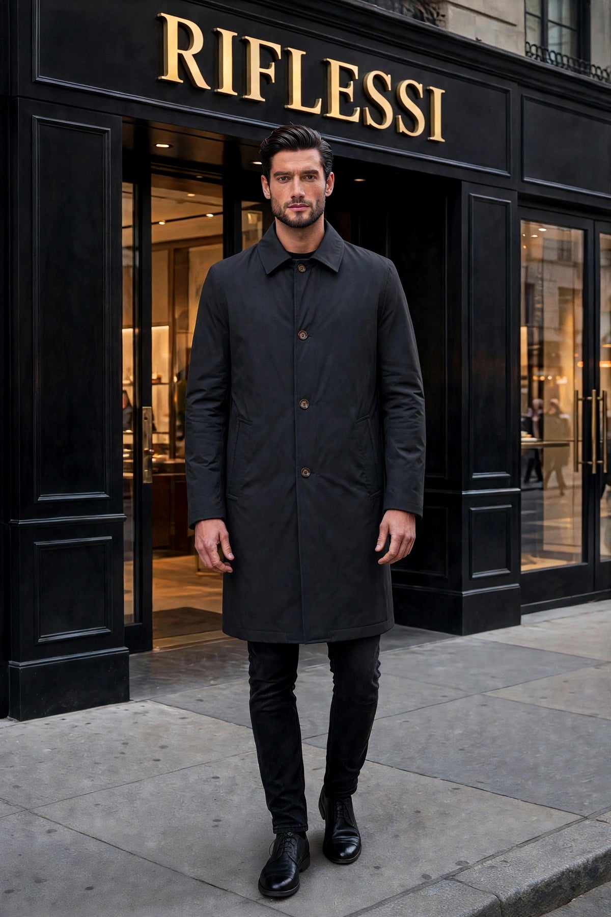 Kired Peak Reversible Cashmere Overcoat — Burgundy / Black