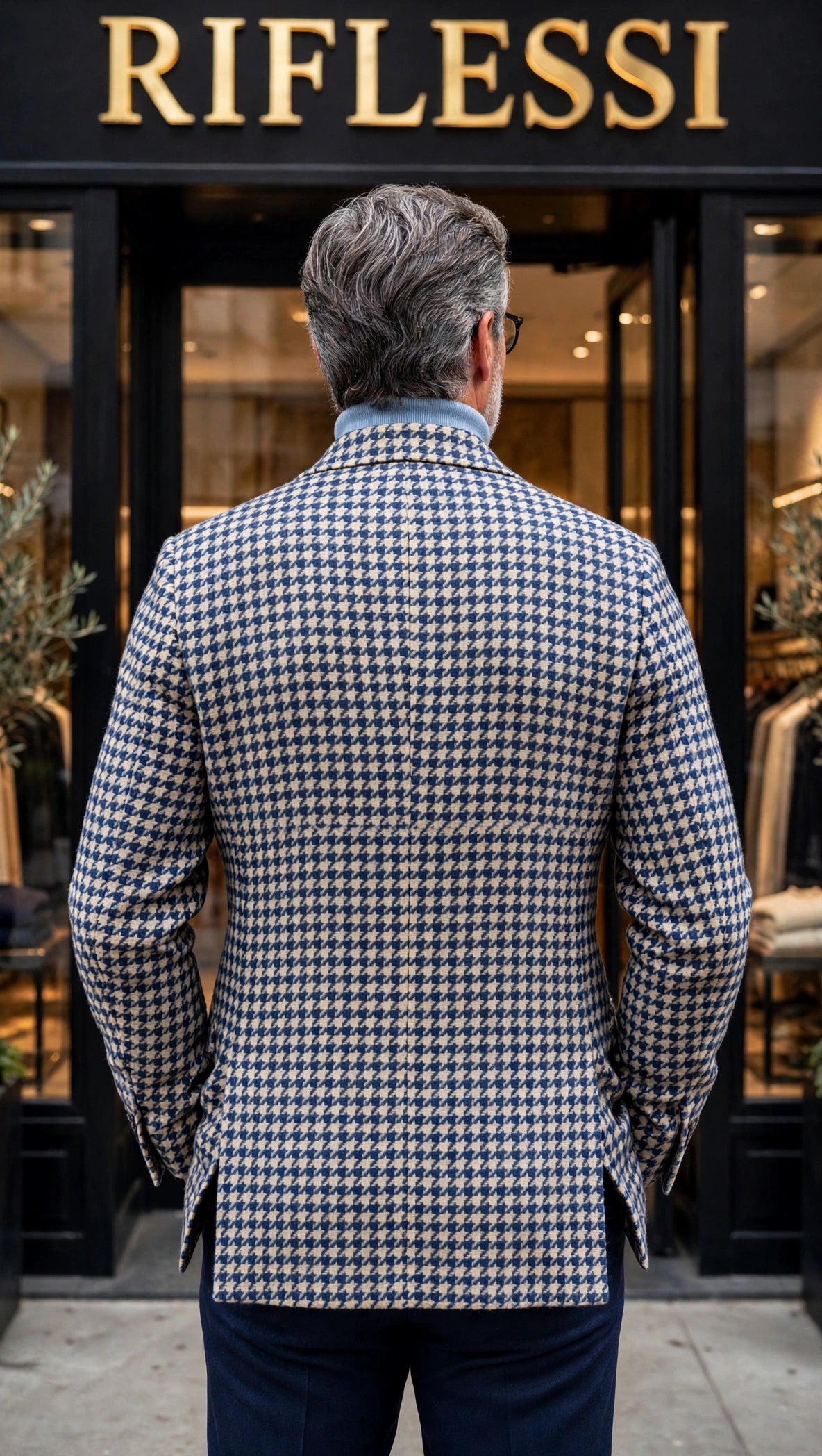 Sartorio Houndstooth Alpaca-Cotton Sport Jacket