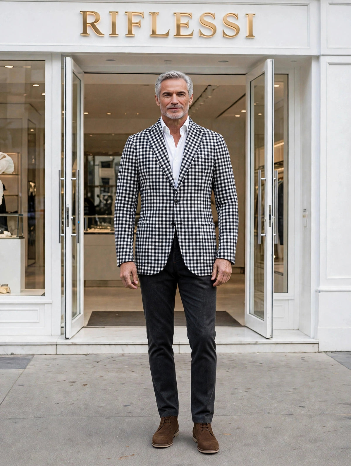 Sartorio Gingham Cashmere Sport Jacket